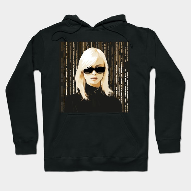 Futuristic Portrait: Embrace the Matrix-Inspired Aesthetic Hoodie by saveasART